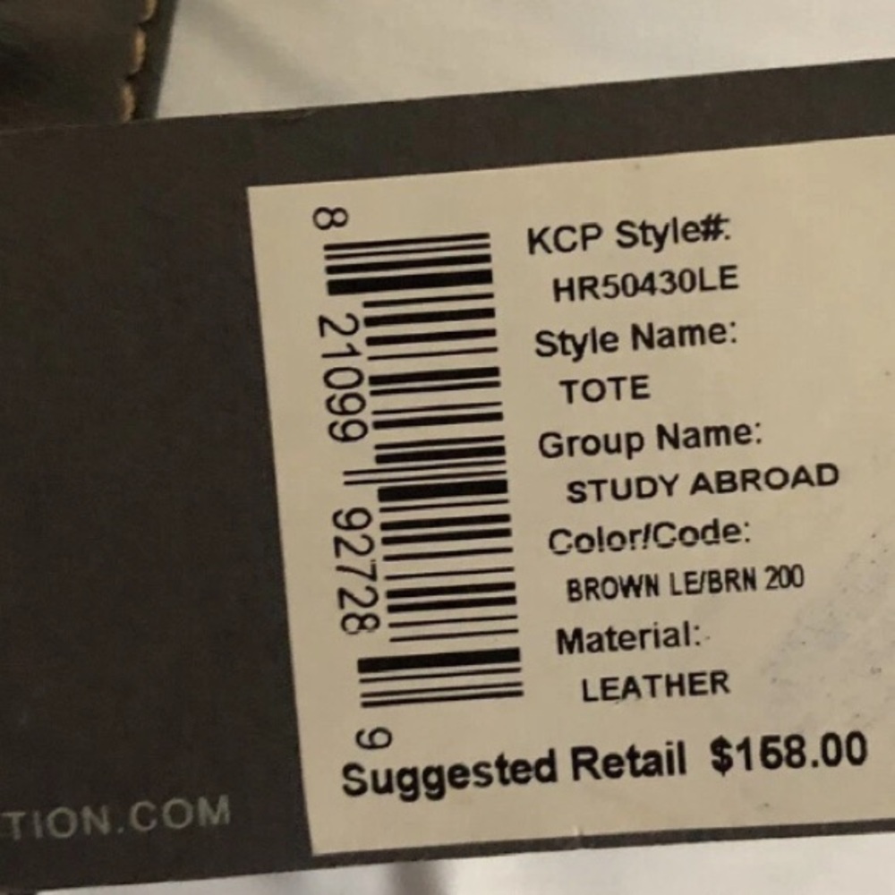 KENNETH COLE REACTION Bag Purse Tote Silver Studs Leather Brown - Picture 4 of 4